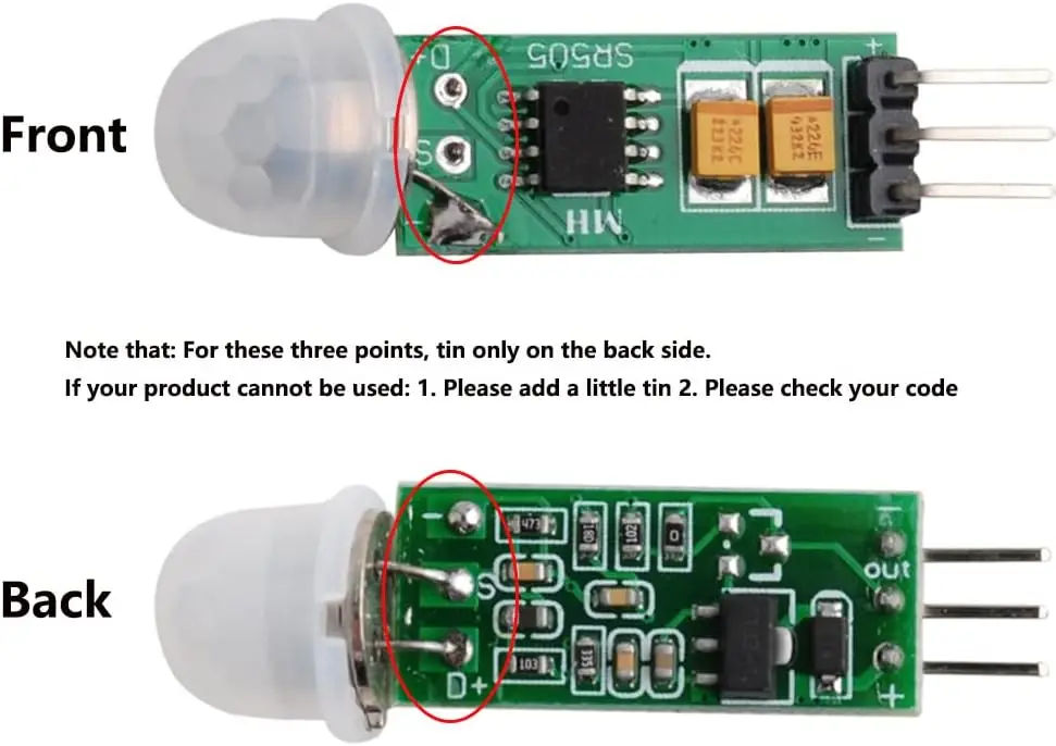 HC-SR505 Mini Infrared PIR Motion Sensor, Micro IR Pyroelectric Human Movement Detector Sensors Module (Pack of 5)