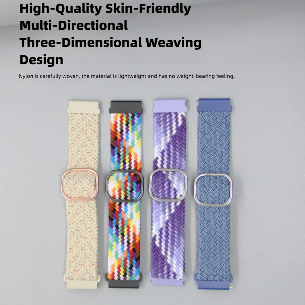 حزام ساعة مرن منسوج من النايلون لساعة Redmi Watch 4 سريع الإصدار وإبزيم معدني قابل للتعديل حزام ساعة ذكية للرجال والنساء