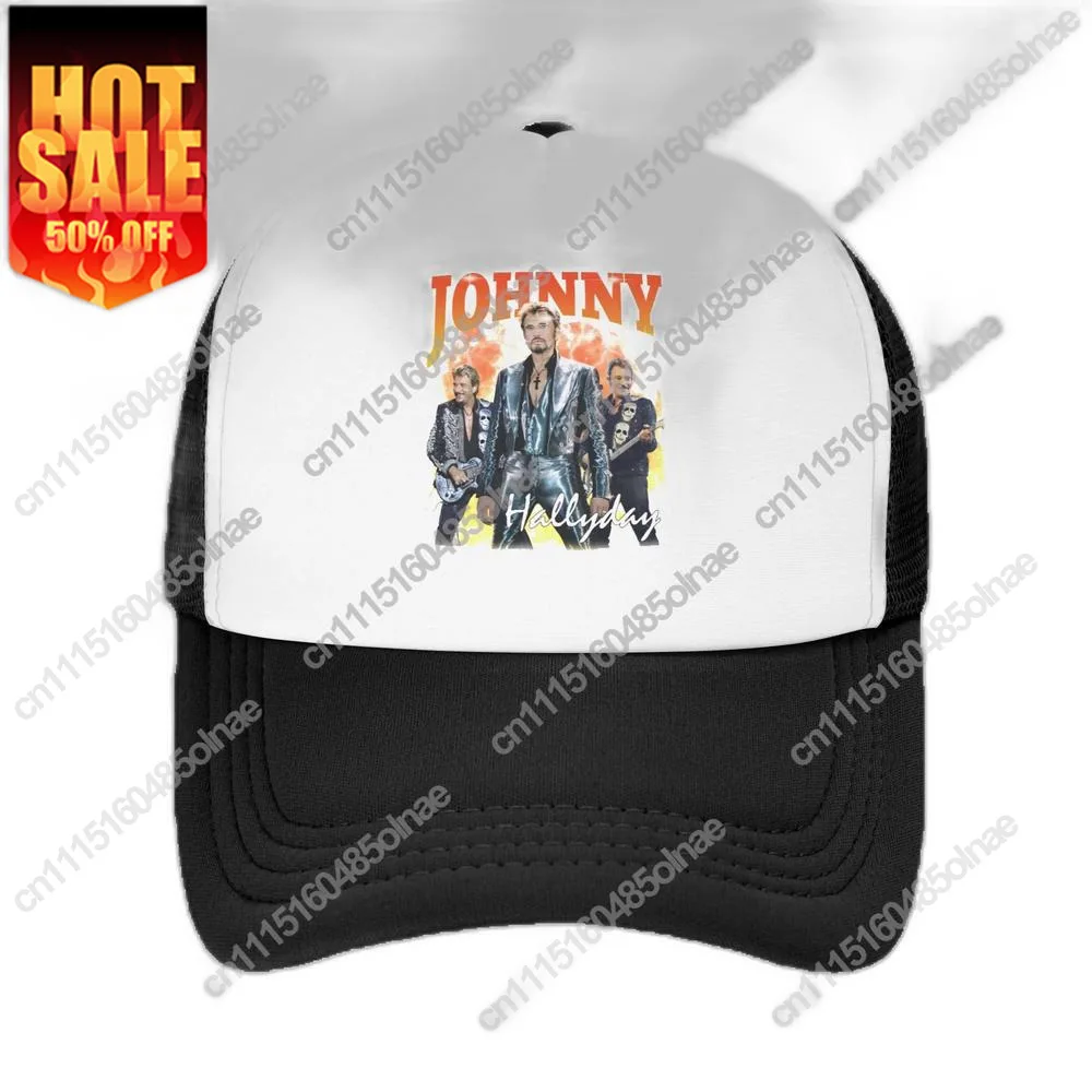 Gorra de béisbol Johnny Hallyday para hombre y mujer, personalizada, transpirable, con diseño de cantante francés, música rock, gorra de camionero, estilo urbano, gorra con cierre ajustable.