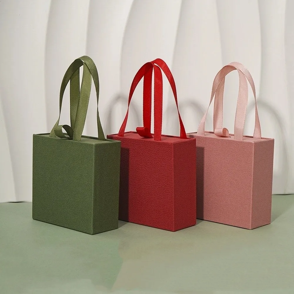 

Drawer Jewelry Box Paper Portable Storage Display Case Solid Color Gift Organizer Case Earrings Ring Pendant Bracelet Necklace