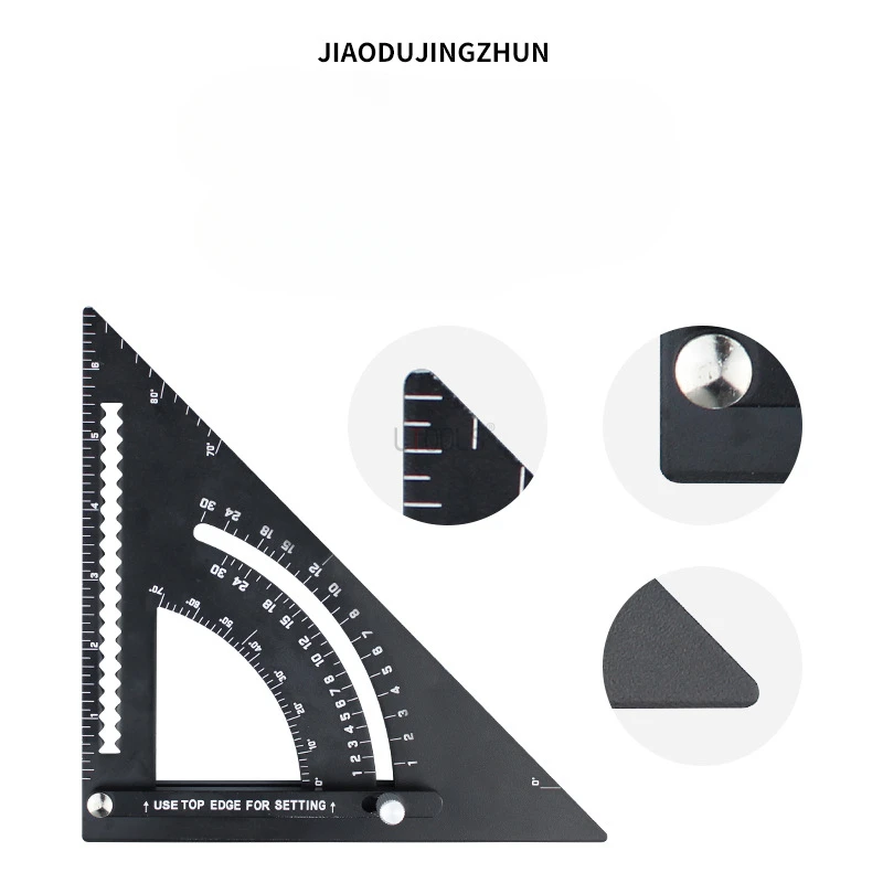 Règle triangulaire de menuiserie multifonctionnelle réglable, disposition de charpentier, calcul carré, outils de travail, mesure carrée, 195x275x5mm