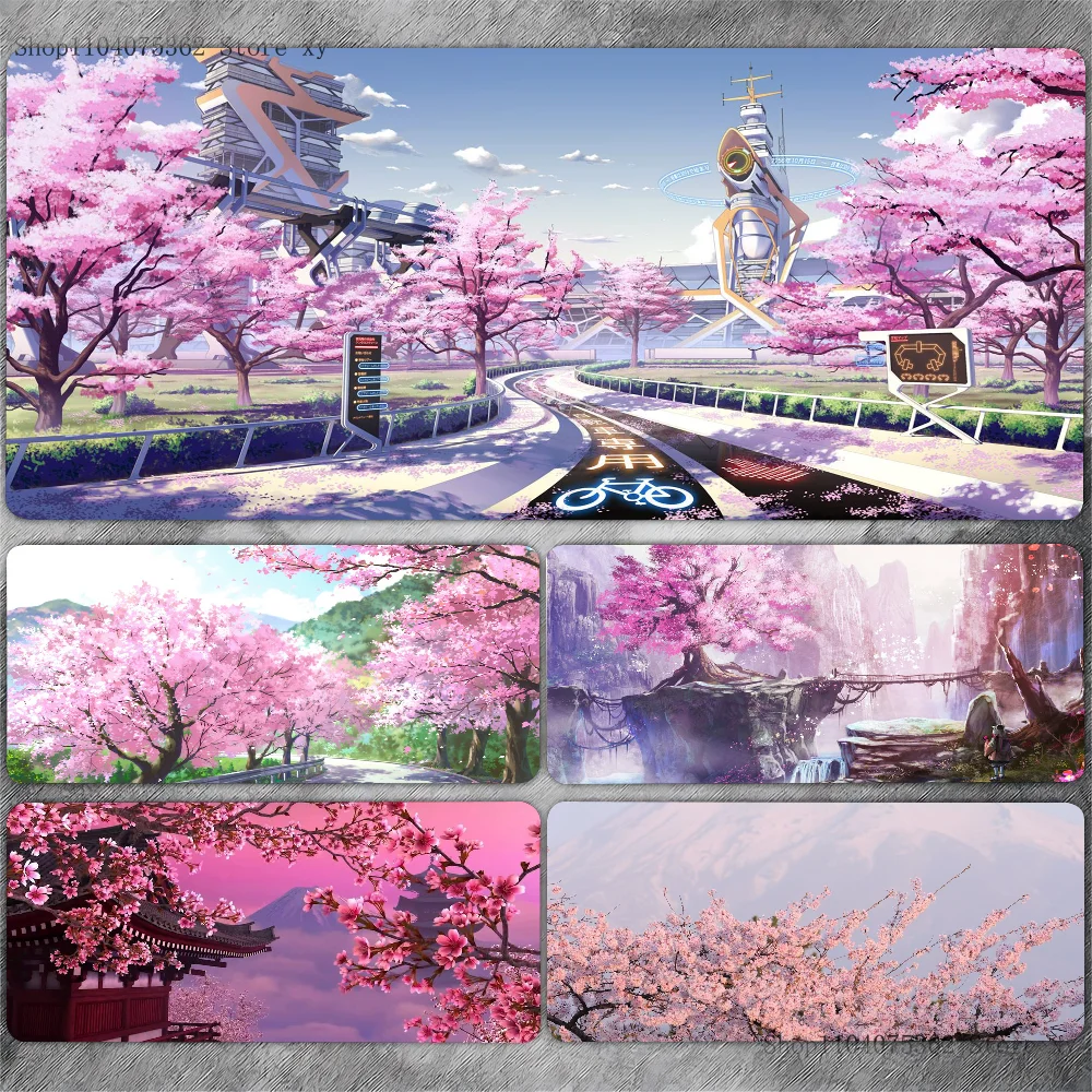 Flowers And Cherry Blossoms Non-slip Mouse Pad Suitable For Office Computers Laptops E-sports Game Desk Mats XXL Keyboard