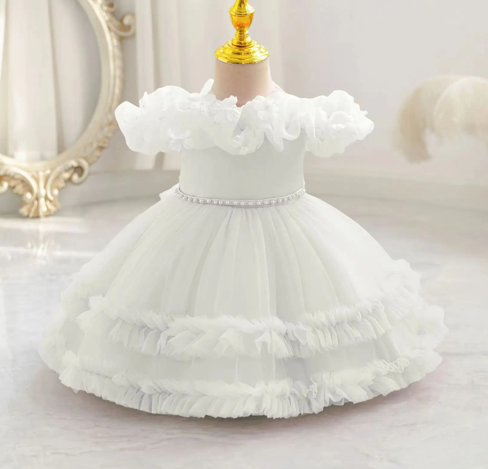 New Baby Girl Princess Party Dress Flower Girl Wedding Dresses Kid Clothes 6M- 4 Years