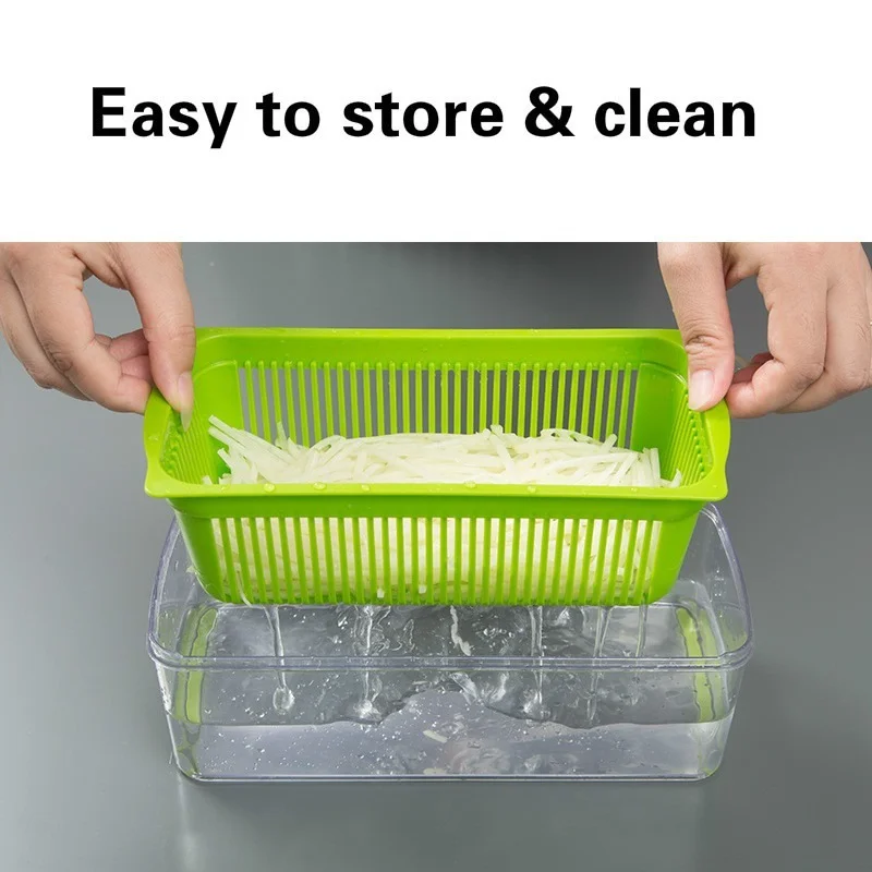 Artence Alat Buah Sayuran Multifungsi Alat Pengupas Pengiris Mandoline Sayuran Beras Kentang Pemotong Parutan Penghancur Wortel