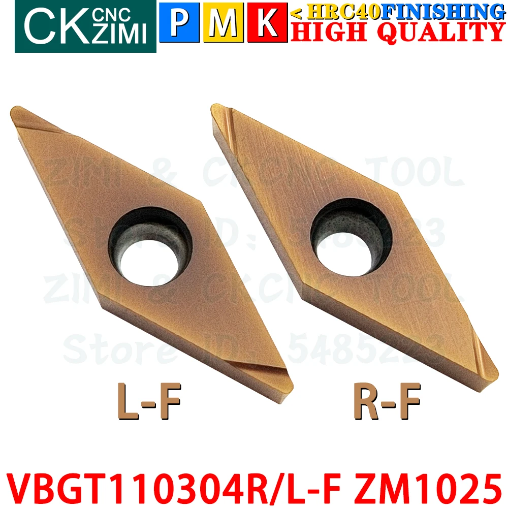 VBGT110304R-F VBGT110304L-F ZM1025 Carbide Inserts Finishing External Turning Inserts Tool VBGT CNC Grooving Metal Cutting Tools