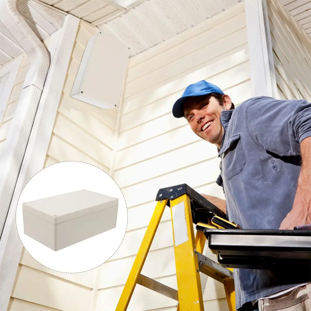 Plastic Waterproof Junction Box 75x120x200 Lightweight Compact Outdoor Cable Covers Electrical Storage Box DIY Project