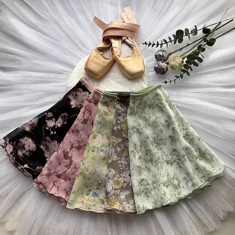 Women Ballet Small Apron Tutu Girls Elegant Printing Practice Leotard Skirt Adult High Quality Ballet Dancing Dress image 6