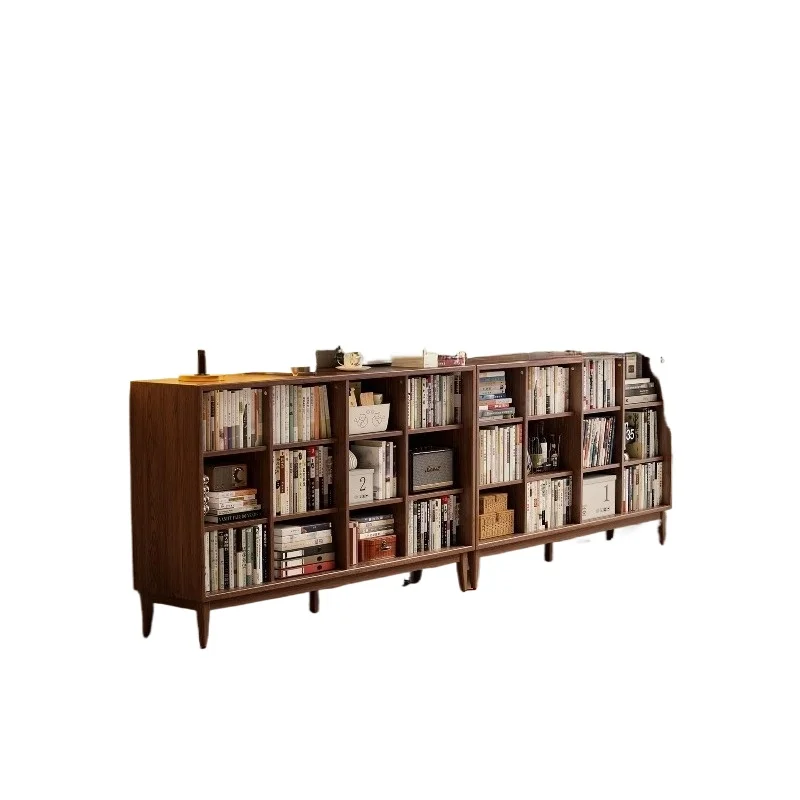Bookcase and Locker Integrated Combination, Dust-proof Bookshelf, Living Room Home Storage Floor-to-ceiling Low Bookcase