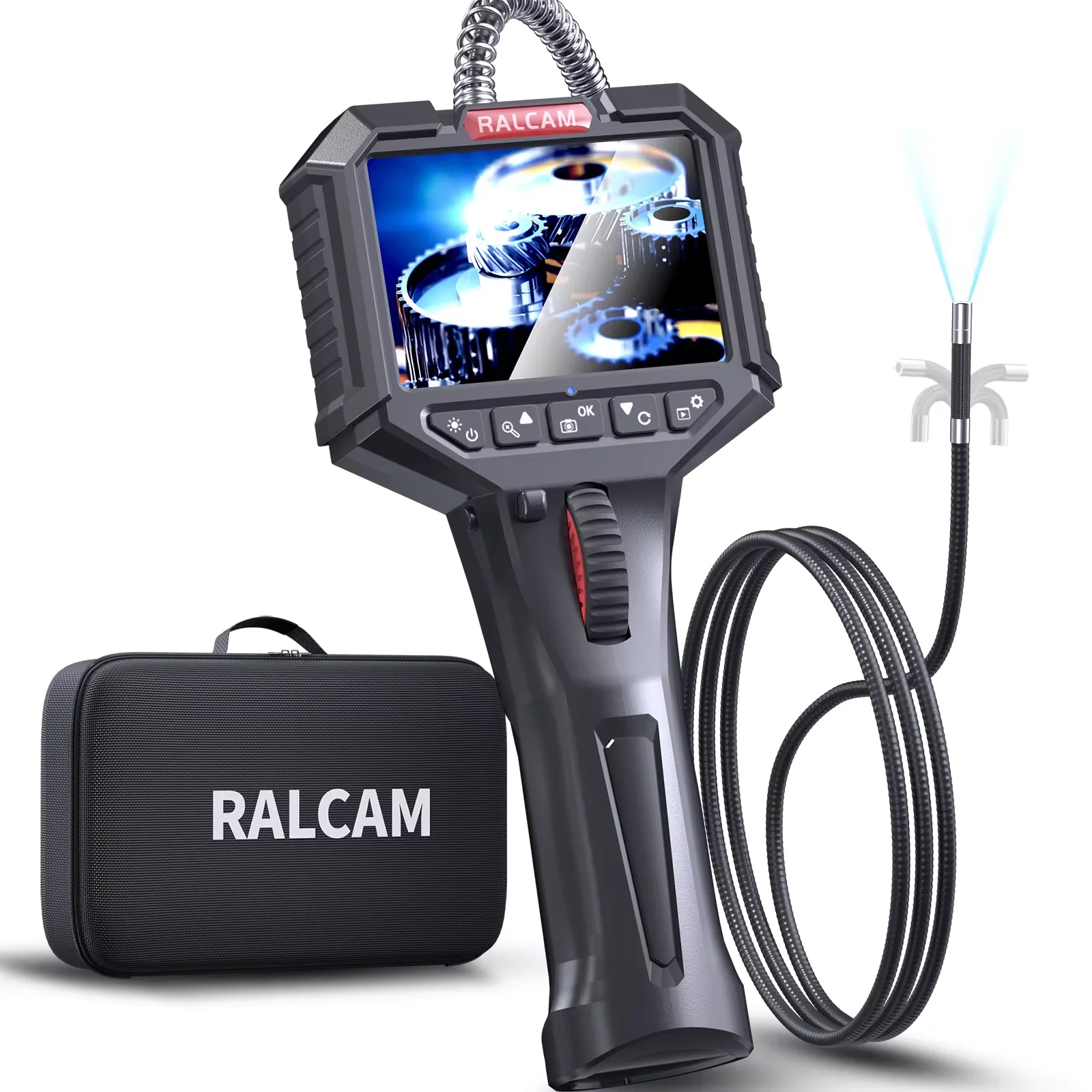 Ralcam endoscopio articolato bidirezionale con luce telecamera serpente articolata da 6.2mm telecamera di ispezione endoscopica da 1mp 3.3FT