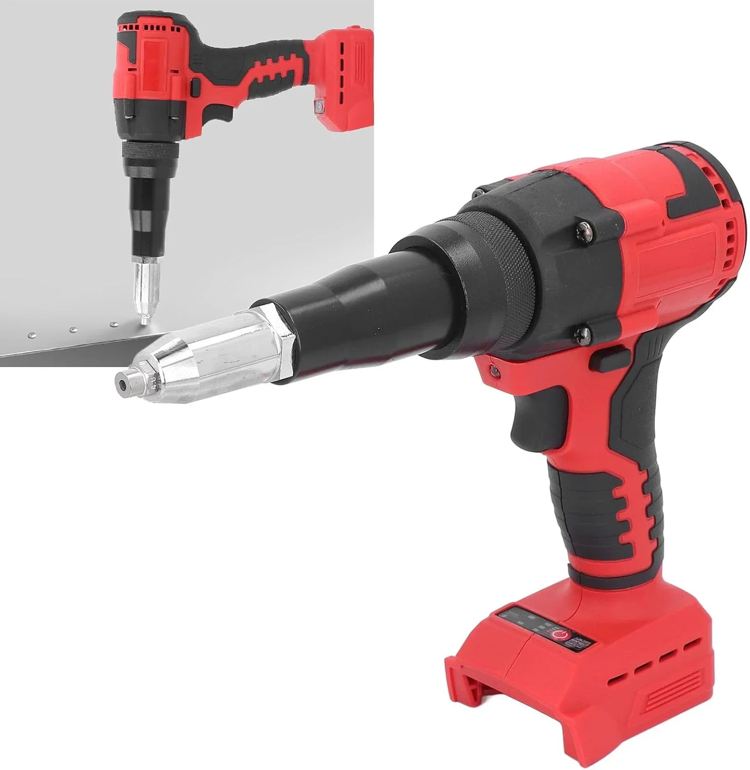 مسدس برشام كهربائي بدون فرش لأداة التثبيت الأوتوماتيكية 4.8 مم مع ضوء LED متوافق مع بطارية ميلووكي 18 فولت