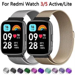 20mm 22mm Magnetic Milanese Strap for Xiaomi Watch S4 Sport Band Metal Correas for Redmi Watch 3/5 Lite/Active Bracelet