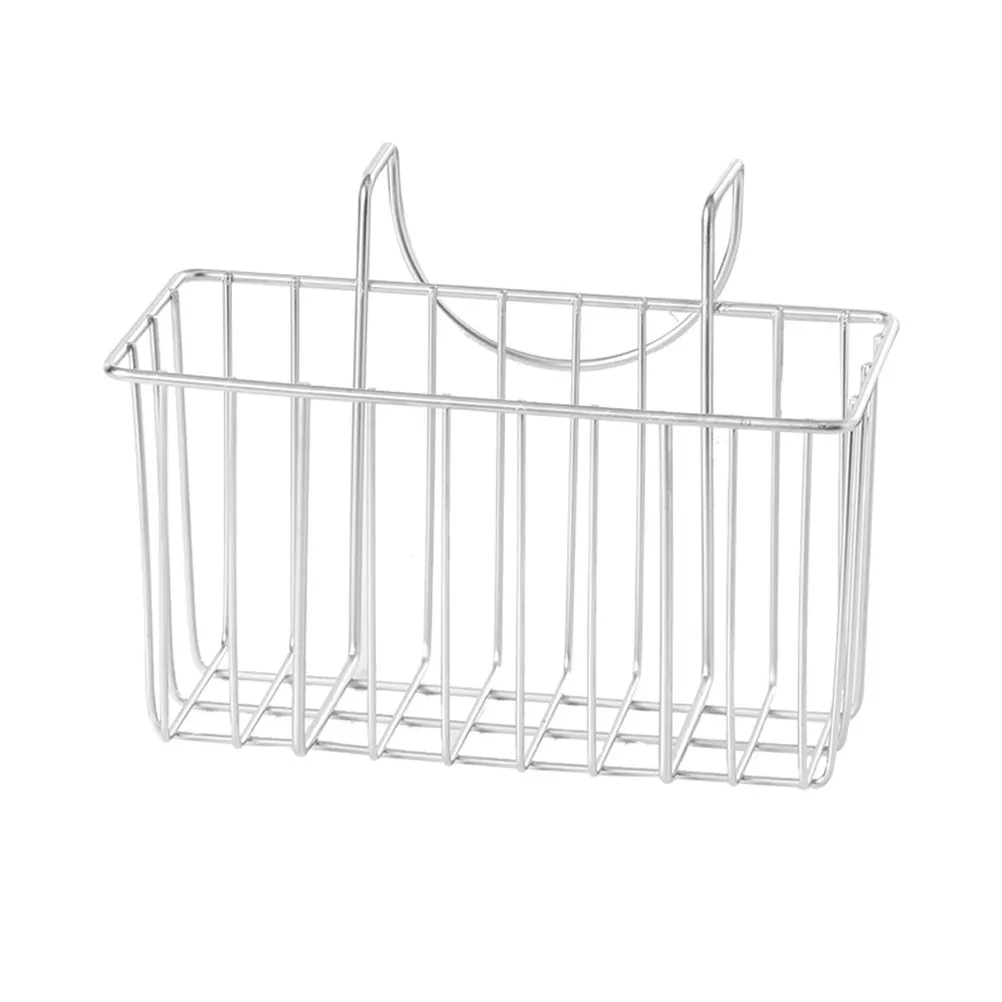Adjustable Stainless Steel Kitchen Sink Holder Hanging Drain Basket for Sponge Dishwashing Tools Easy Install No Drill Sink