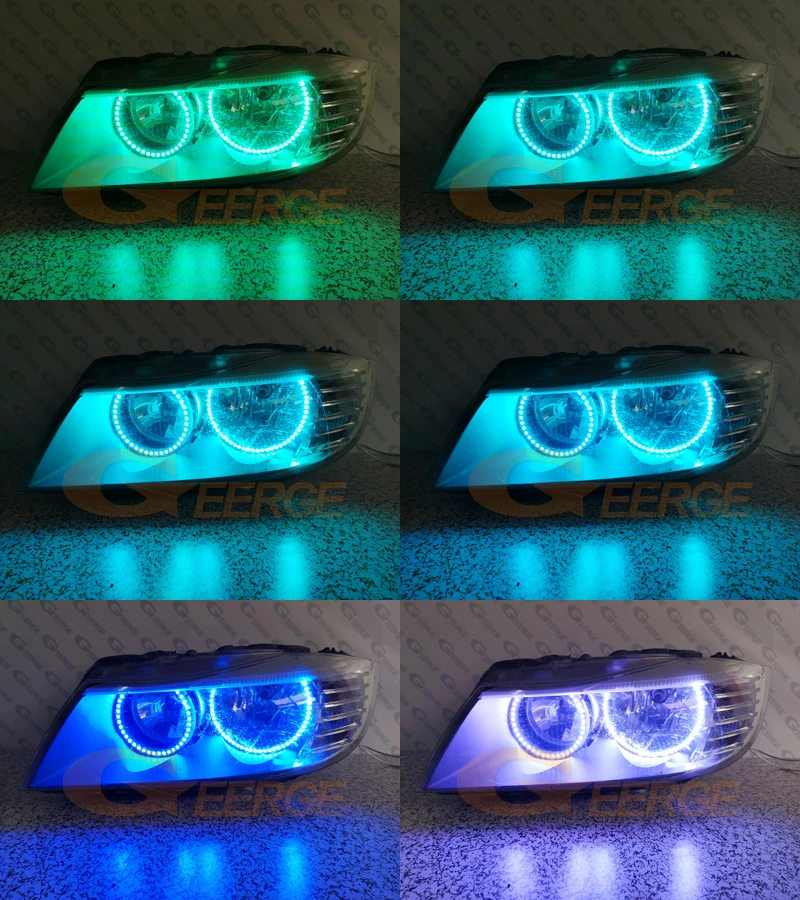 Geerge For BMW 3 Series E90 E91 LCI 2009 2010 2011 2012 RF Remote Bluetooth APP Multi Color RGB Led Angel Eyes Kit Halo Rings