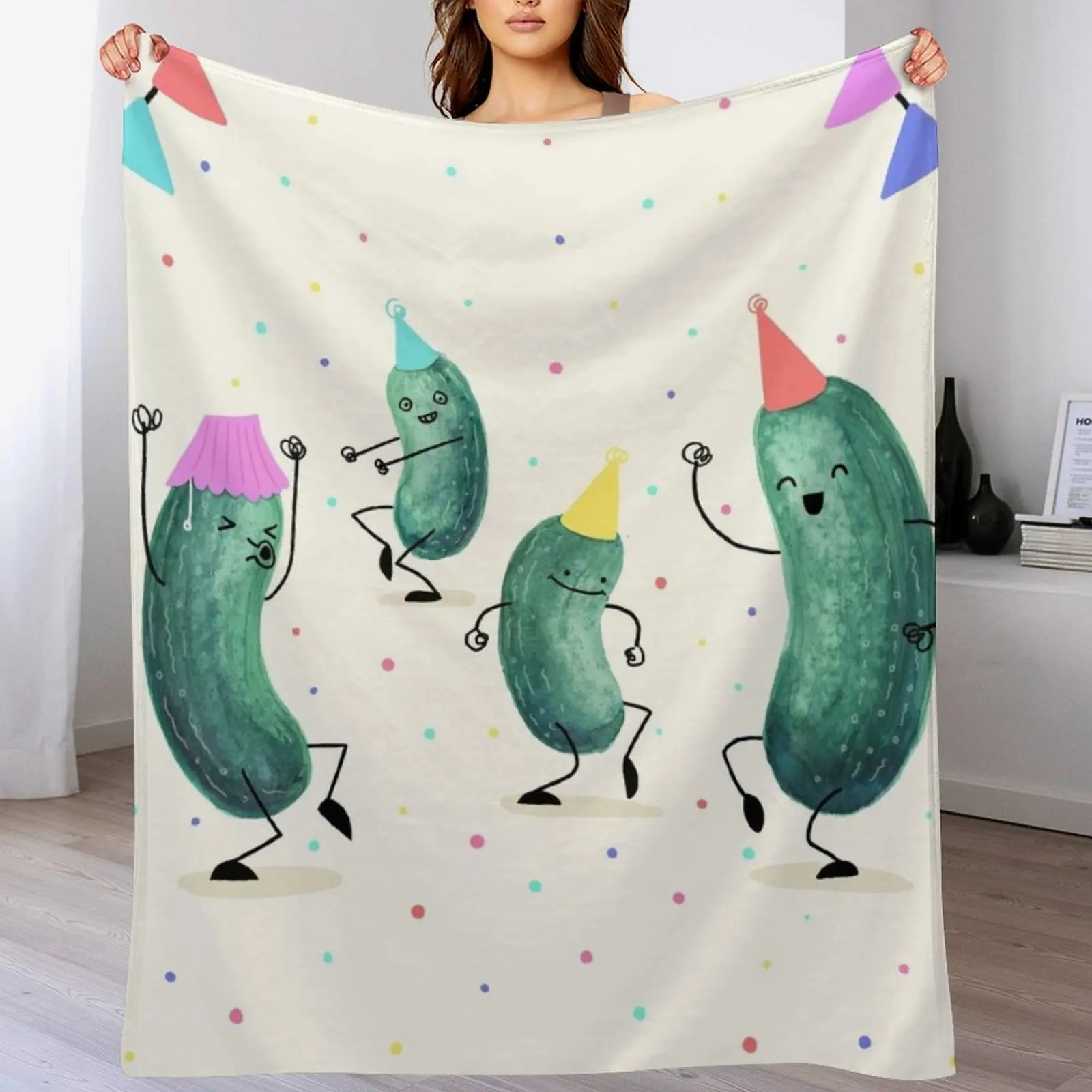 Pickle Party! Throw Blanket Sleeping Bag Personalized Gift Blankets