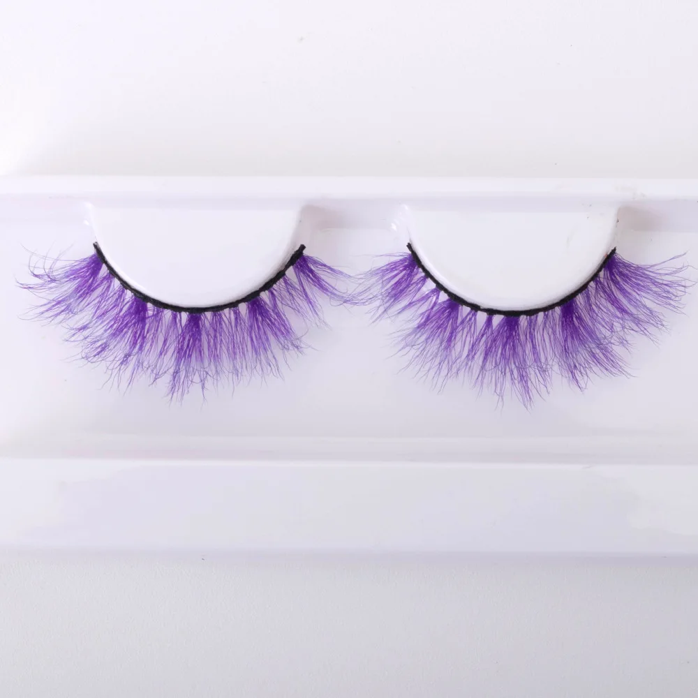 NEW Rainbow Eye Lashes Cruelty Free Silk Colored Eyelashes Dramatic Makeup Beauty Purple/pink/blue Cilias ombre blue eyelashes