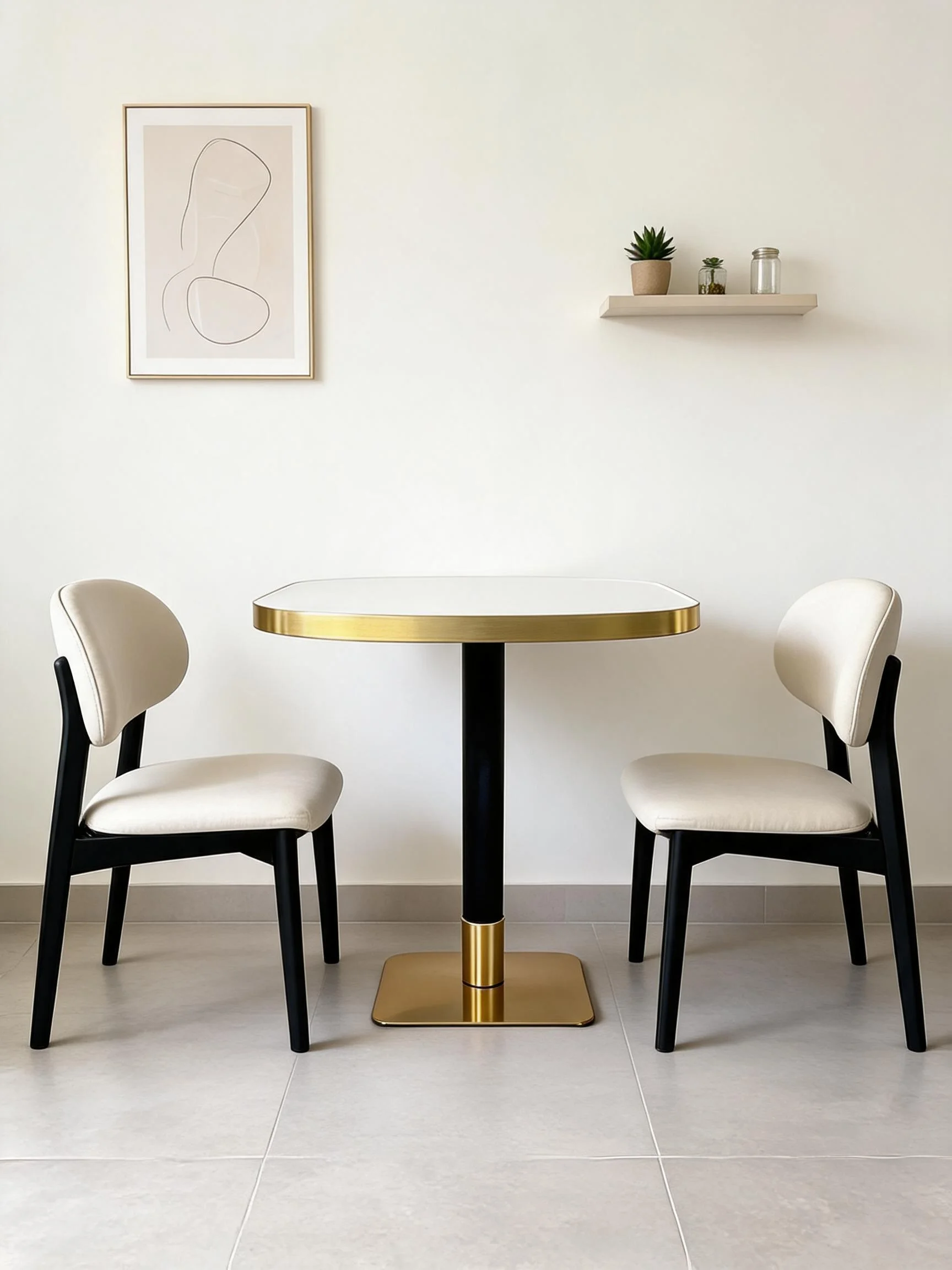#Light-luxury Modern Marble Dining Table Aluminum Edging Corrosion-resistant Eco-Friendly Hotel Furniture
