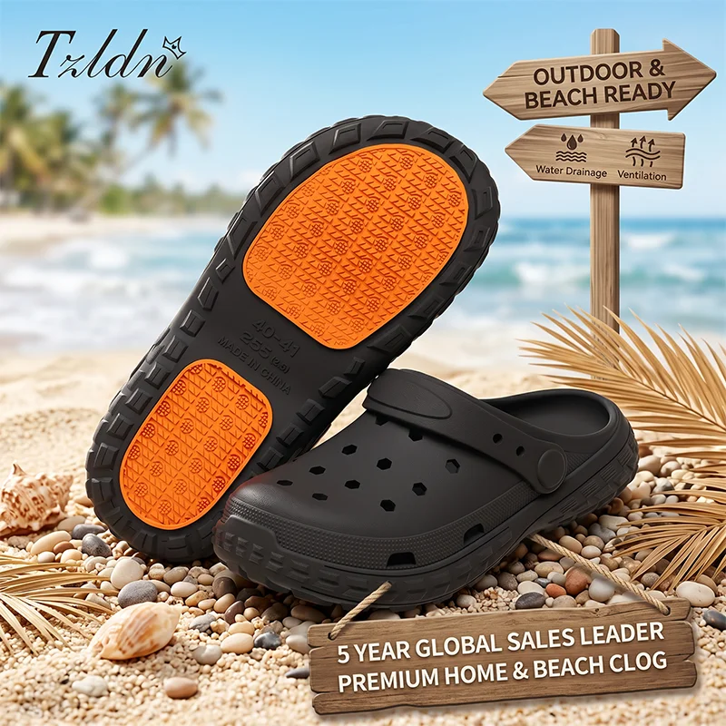 Sabots Tzldn pour hommes et femmes, semelle épaisse, antidérapants, pantoufles de plage, chaussures de jardin ventilées, antidérapantes, en EVA, pour la maison