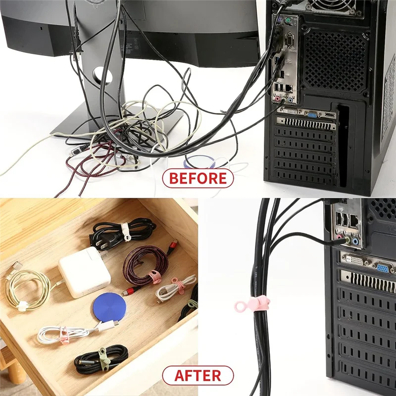 BOFO Cable Ties, Cable Management Organizer, Cable Ties, Cord Ties, Cord Organizers For Bundling And Fastening Cable Cords