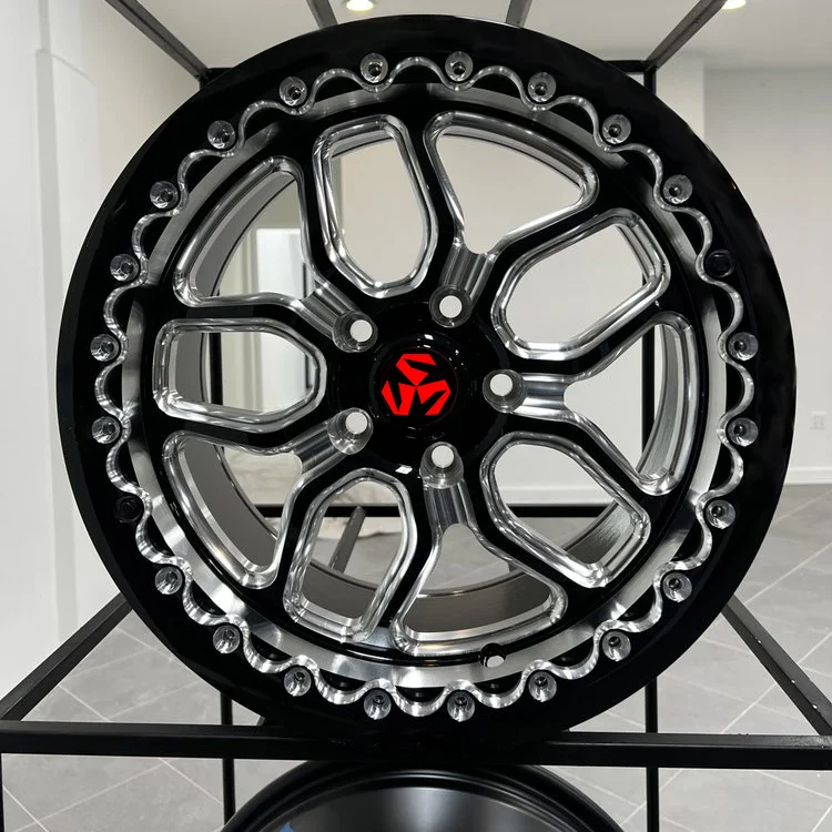 SJ Drag Racing 17x10J 18x11J 18x10J 7 Backspace Aluminum Car Beadlock Forged Negative Offset 139.7 Engrave Wheels for Weld