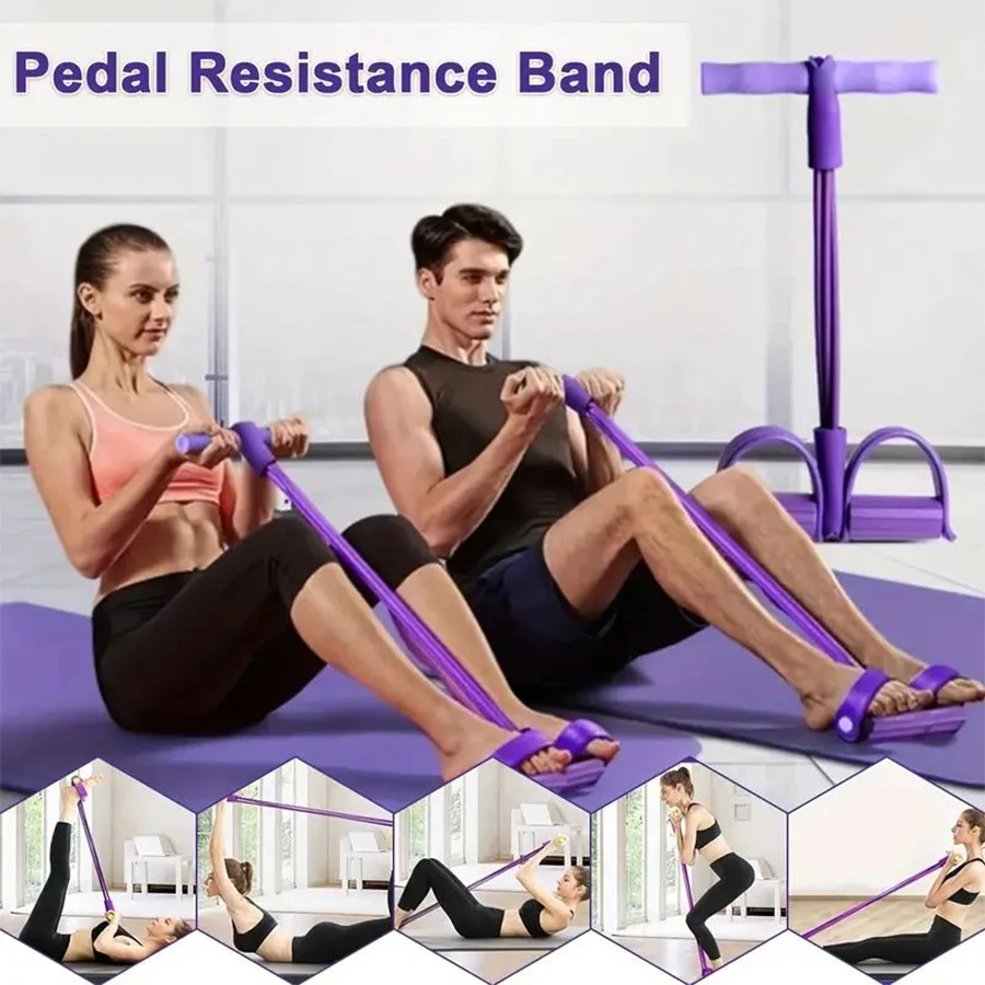 1pc6-Rohr elastisches Yoga-Pedal-Zug widerstands band, geeignet für Bauch-/Taillen-/Arm-/Beindehnung strain ing