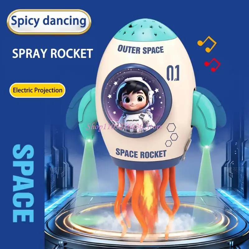 R6FD LED Projection Dancing Spaceship With Music Sprays Design Interactive Automatic Obstacle Avoidance Toy For Holiday