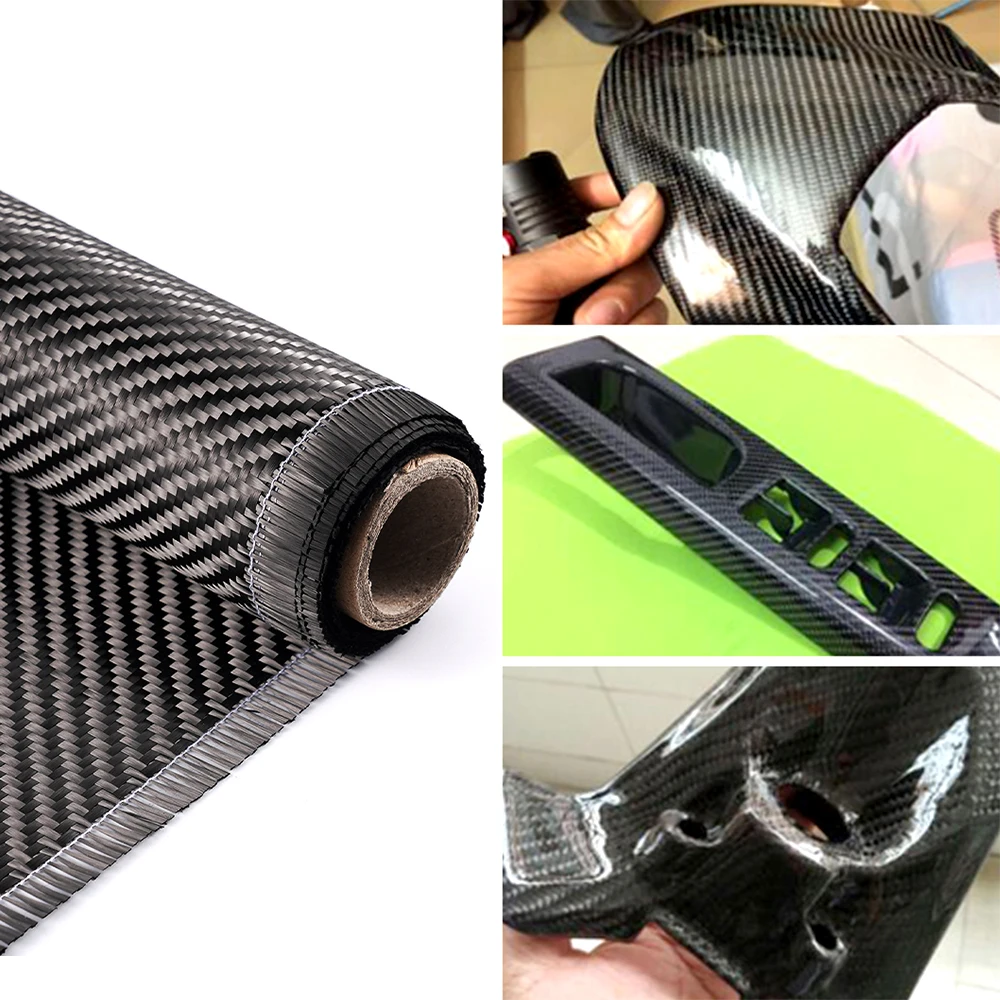 Carbon Fiber Cloth Plain Carbon Fabric 0.2mm Thickness For Commercial Car Interior Part Sport Equipment 3K 60/150/300cmx20cm