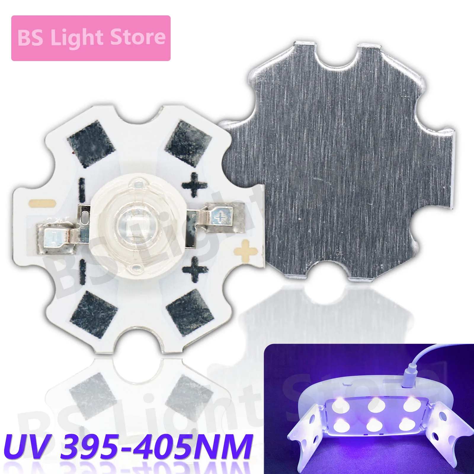 2-100 قطعة UV الأرجواني LED لمبات الأشعة فوق البنفسجية مصباح رقائق 395-405NM DC3V ل 3 واط عالية الطاقة ضوء مصباح يدوي قوي الخرز ضوء لمبة