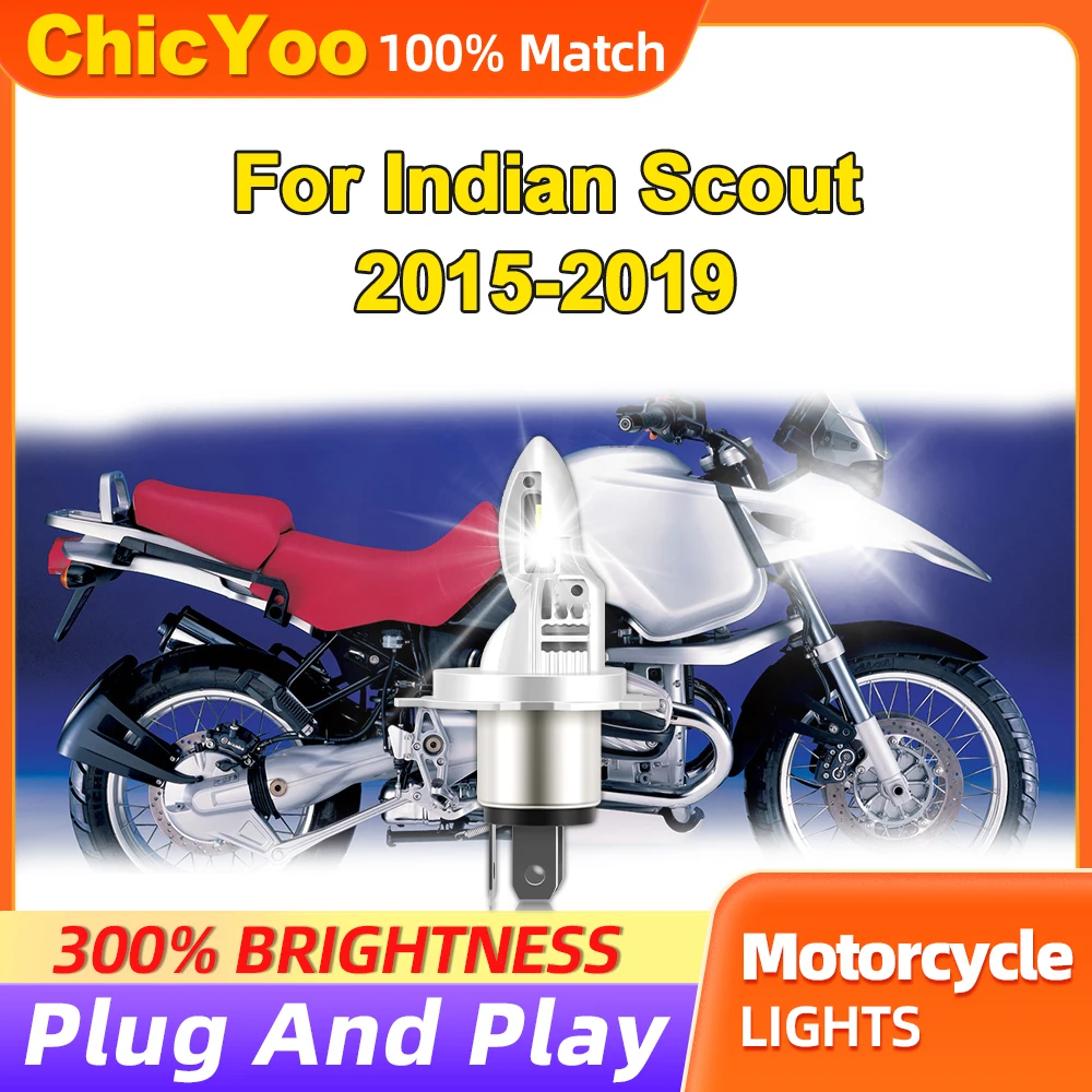 

60W 10000LM Motorcycle LED Headlight Bulb 6000K CSP Chips Moto Headlamp 12V Canbus No Error For Indian Scout 2015-2017 2018 2019