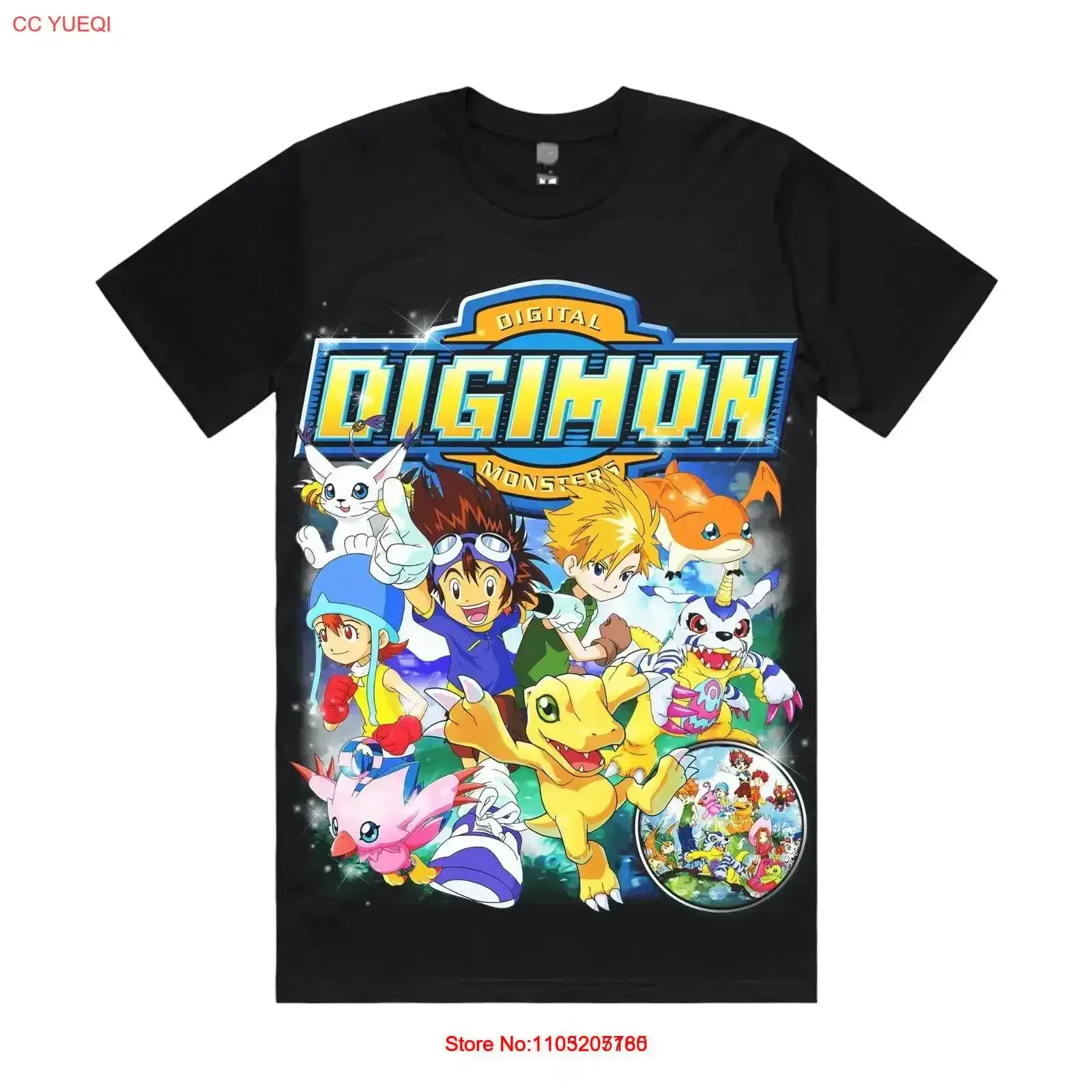 Digimon T Shirt vintage Washed Comfortable Slightly fashion Breathable Casual graphic Versatile Soft streetwear Stylish