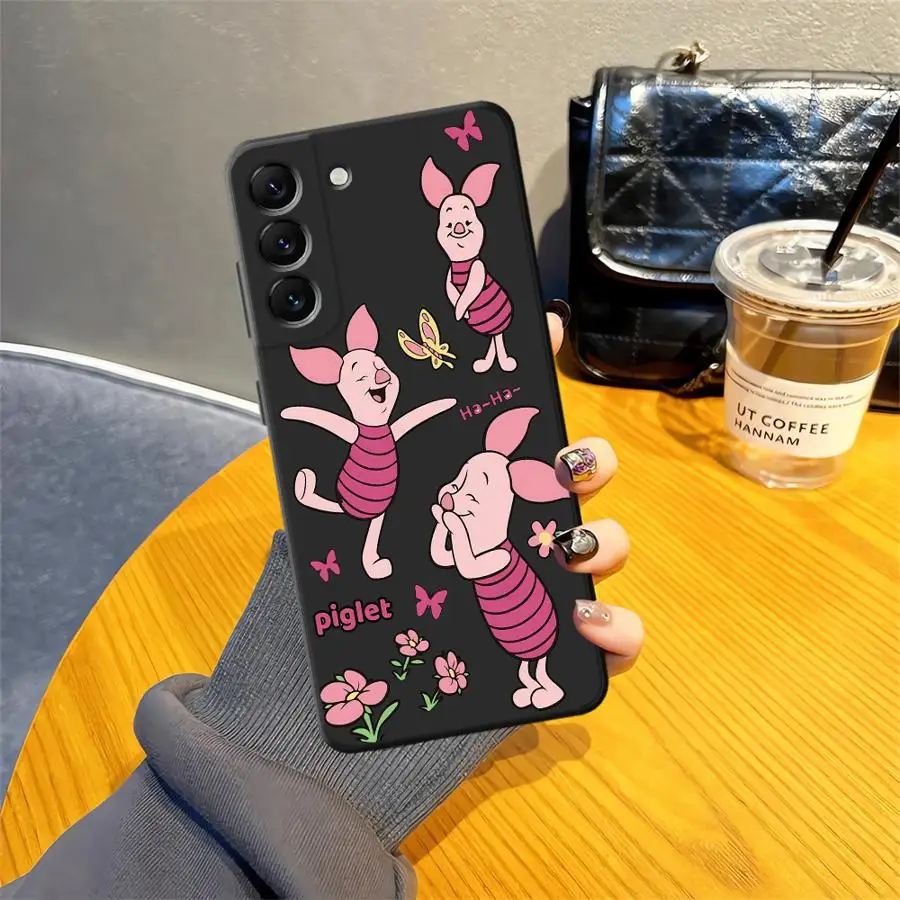 Funda de teléfono suave negra para Samsung Galaxy A70 A04 A50 A06 A20 A13 A30 A15 A03 A40 A16 A05 A10 A12 Disney Winnie The Pooh