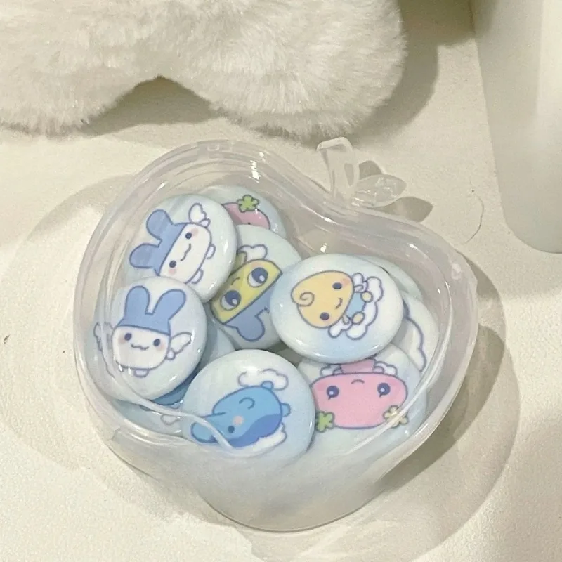 Kawaii Tamagotchi Little Angel Character Mini Button Badges Cute Cartoon Round Lapel Pins Sweet Brooch Accessories Gift view 3