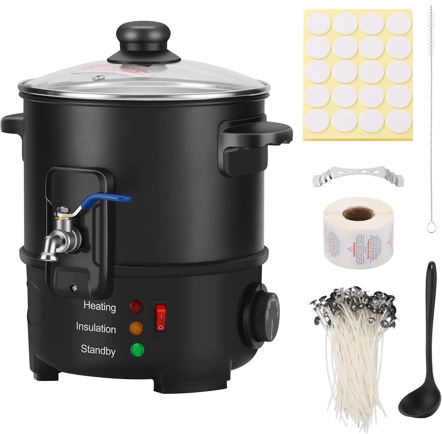 

4L Wax Melter with Temp Control for Candle Making, Non-Stick Electric Pot for Soap & Candle Business