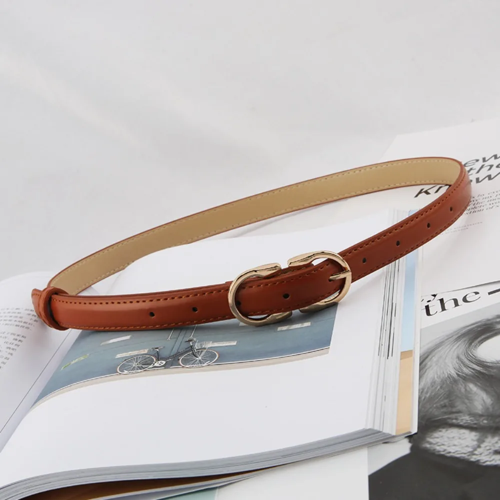 

PU Leather Women Belt Casual Narrow Asymmetric Women Solid Waistband Pin Buckle Belts