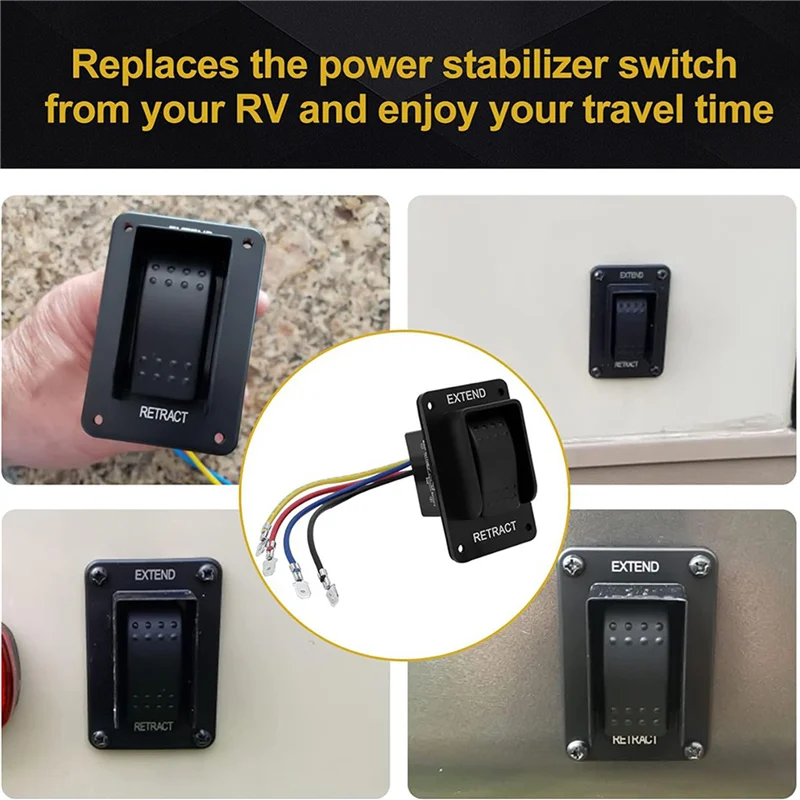 

HHO-4Pcs 387874 RV Electric Stabilizer Jack Switch For Lippert High Speed Stabilizer Jacks,RV Electric Stabilizer Switch