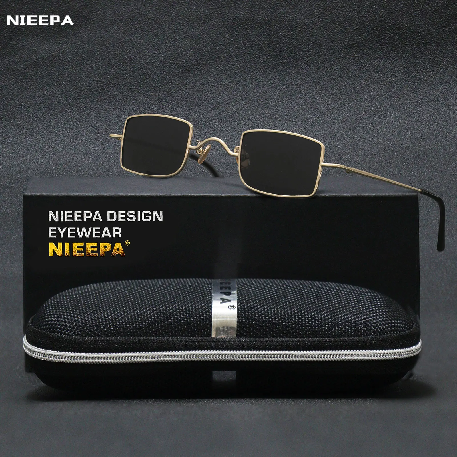 新しいファッション長方形メタルフレームサングラス-uv400-保護パンクシェード女性-男性旅行屋外装飾眼鏡