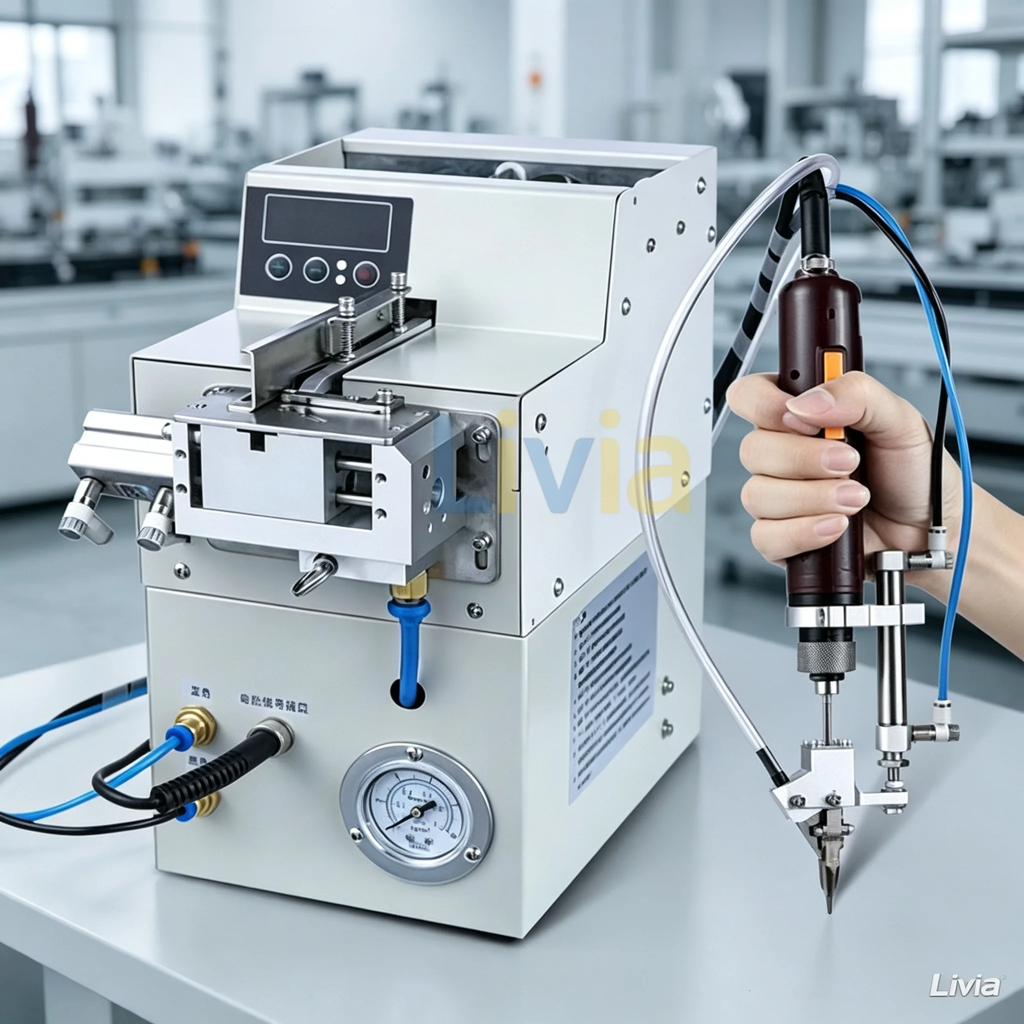 Livia Automatic Screw Feeder Air Pneumatic Screwdriver Machine, Hand-held Auto Screw Feeding Device