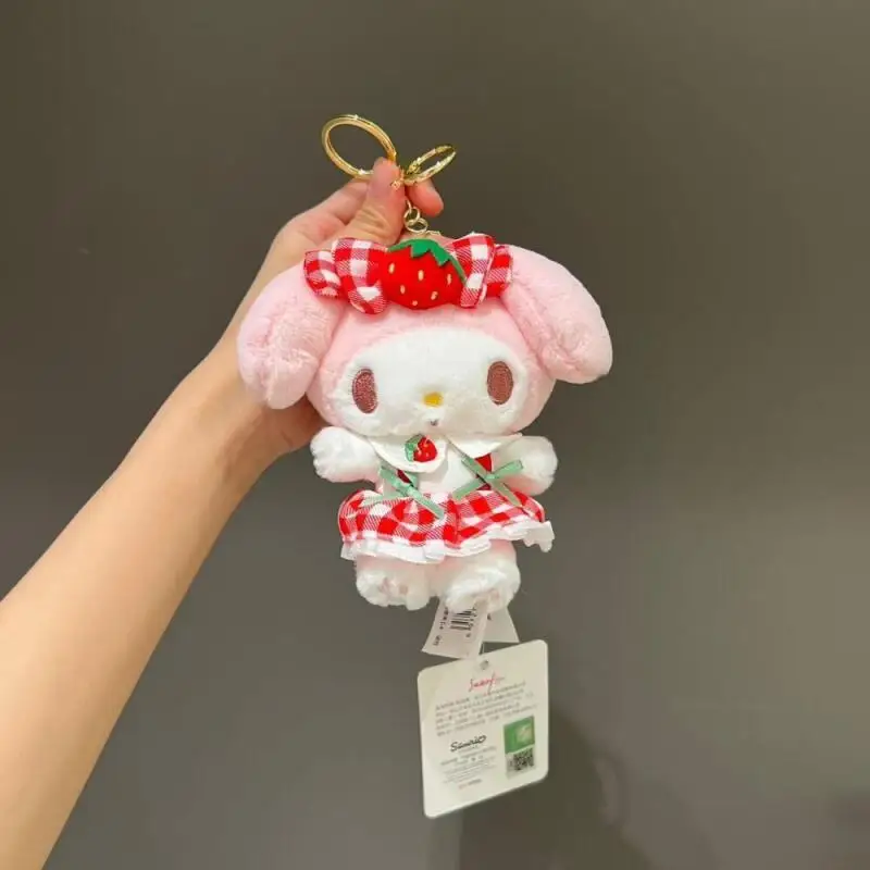 

Japan Sanrio Strawberry My Melody Cartoon Cute Plush Toy Bag and Car Interior Accessories Decoration Keychain Gift for Girlss