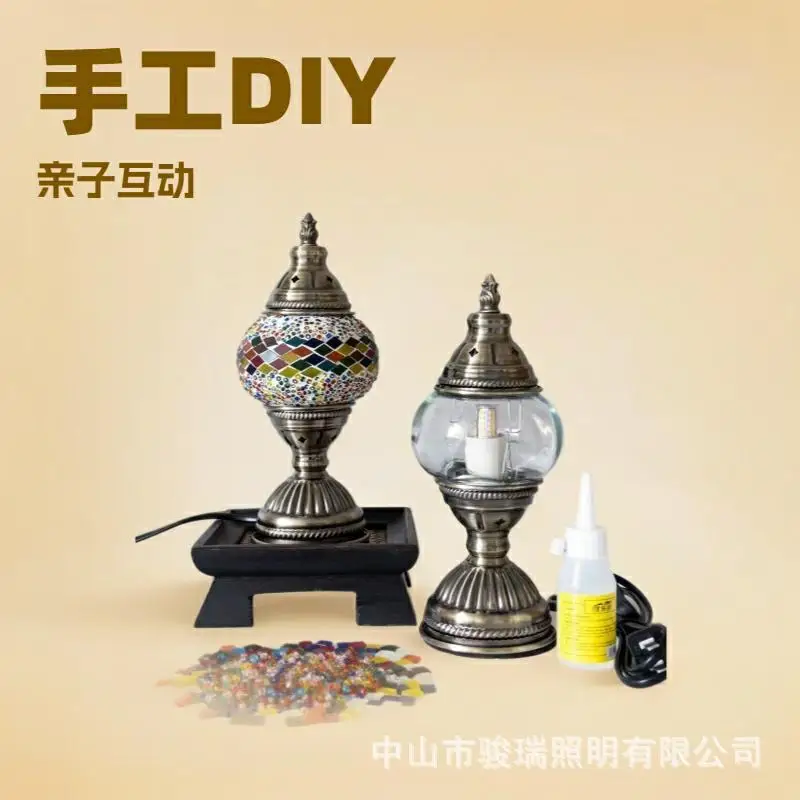 

Турецкая стеклянная лампа ручной работы «сделай сам», ретро романтическая маленькая настольная лампа, кафе, ручная работа, салон, проживание в семье, декоративная настольная лампа