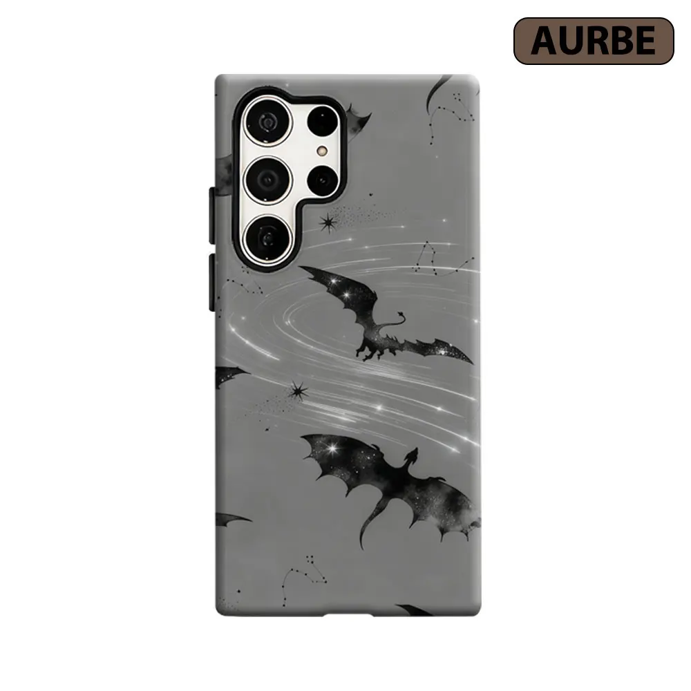 Aurbe Phone Case For Samsung Galaxy S26 S25 S24 S23 Ultra Plus HD Hard Mystical Starry Dragon Double Layer Film Cover