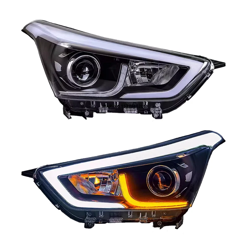 

2 Pieces for IX25 CRETA 2015 2019 Car Accessories LED Head Lights Headlights Front Lmap Upgrade LED Durable Headlamp DRL