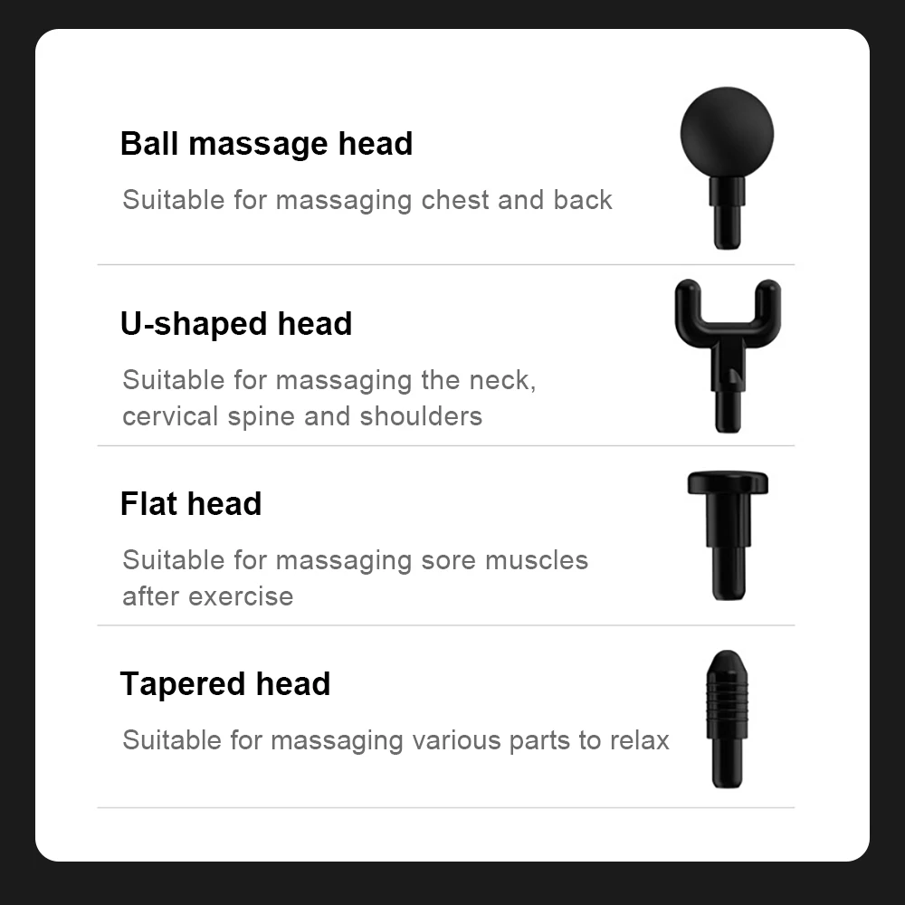 전기 마사지 건, 다기능 탈착식 핸들, 스플릿 스트랩, 근막 건, 피트니스 근막 건