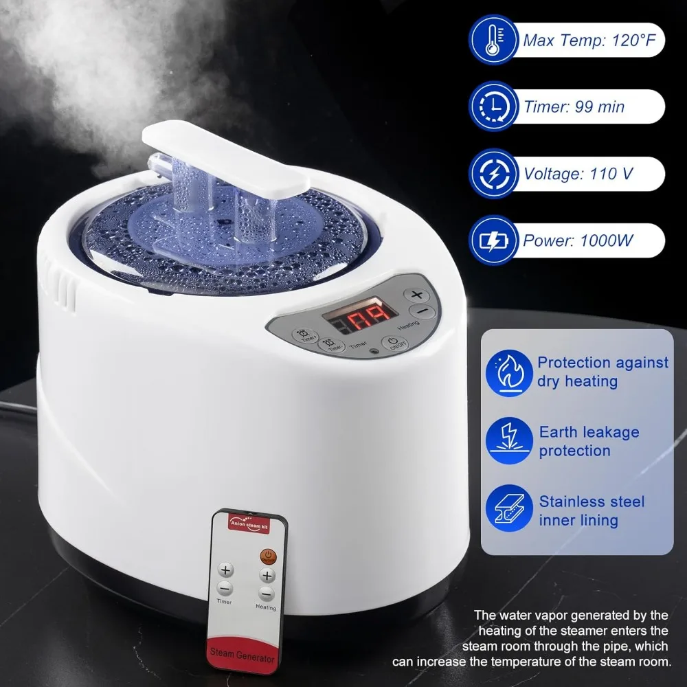 Imagem -05 - X-vcak-tenda Portátil Sauna a Vapor Caixa Steamer Controle Remoto Cadeira Dobrável Níveis Preto Azul 2.4 l