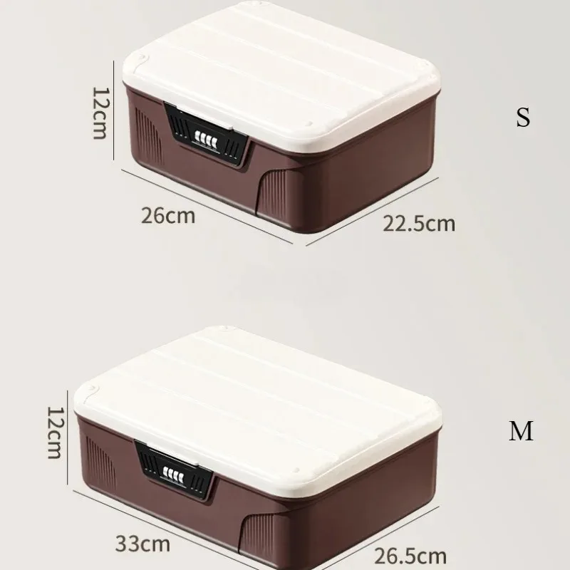 Portable Password Lock Safe Box Household Cash Jewelry Privacy Security Storage Box Large Capacity Important Documents Organizer