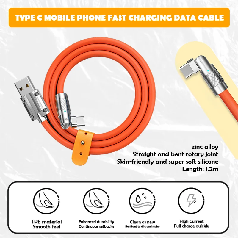 Type C Charger Cable for iPhone 15 Fast Charging USBC to USB Cable, Right Angle QC5.0 fit iPhone 15 Pro Max Plus Mini MacBook