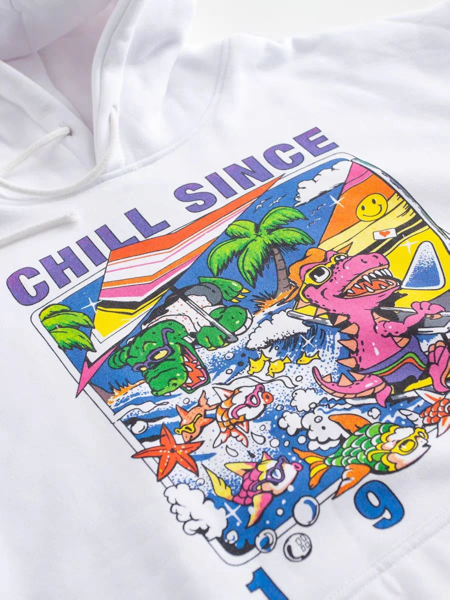 Little Dinosaur Cartoon Print Hoodie Woman Spring Long Sleeve Hooded Pockets Oversized Pullover Femme Streetwear Y2k Sweatshirts