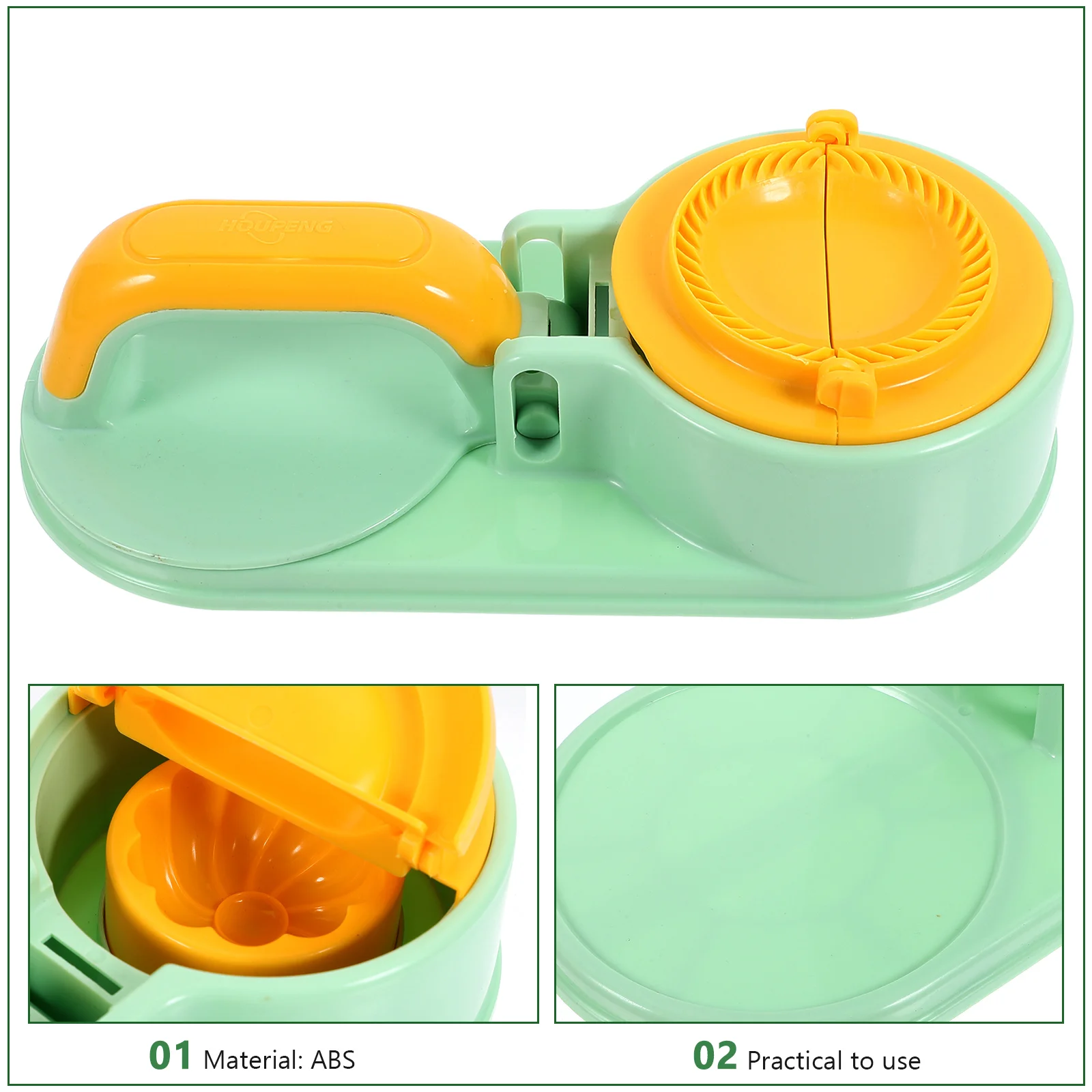 

Multifunctional 2 1 Dumplings Maker Machine Dumpling Maker Press Mold Kitchen Tool Green Dough Wrapper Plates for Homemade