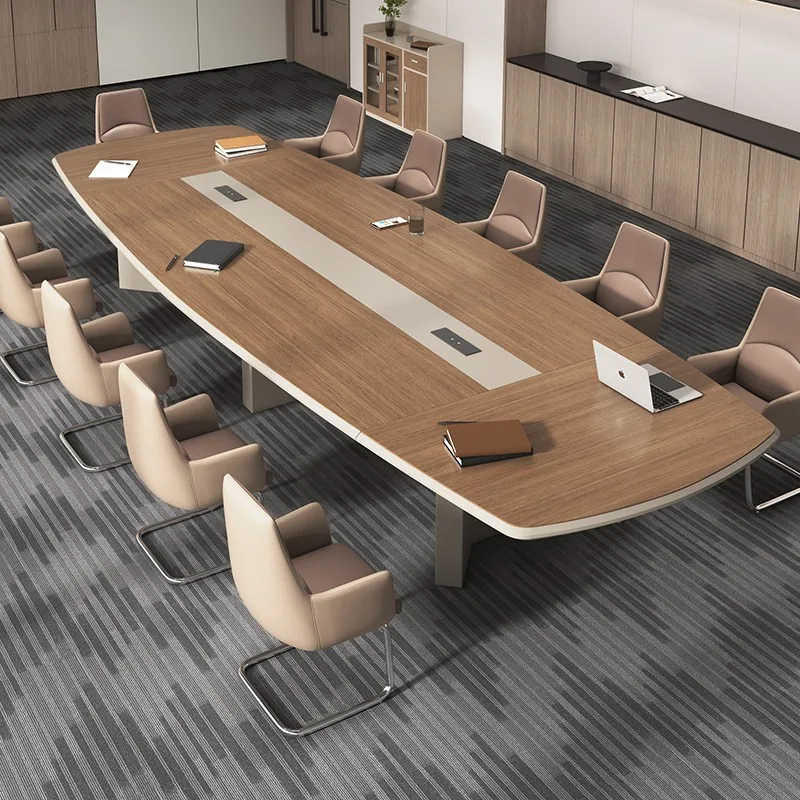 Office Conference Table Long Table Meeting Room Long Reception Table and Chair Combination Negotiation