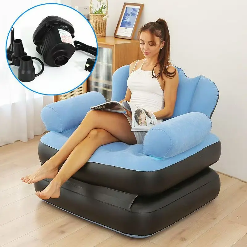 Inflatable sofa pvc flocking lazy sofa recliner spot air cushion rest chair