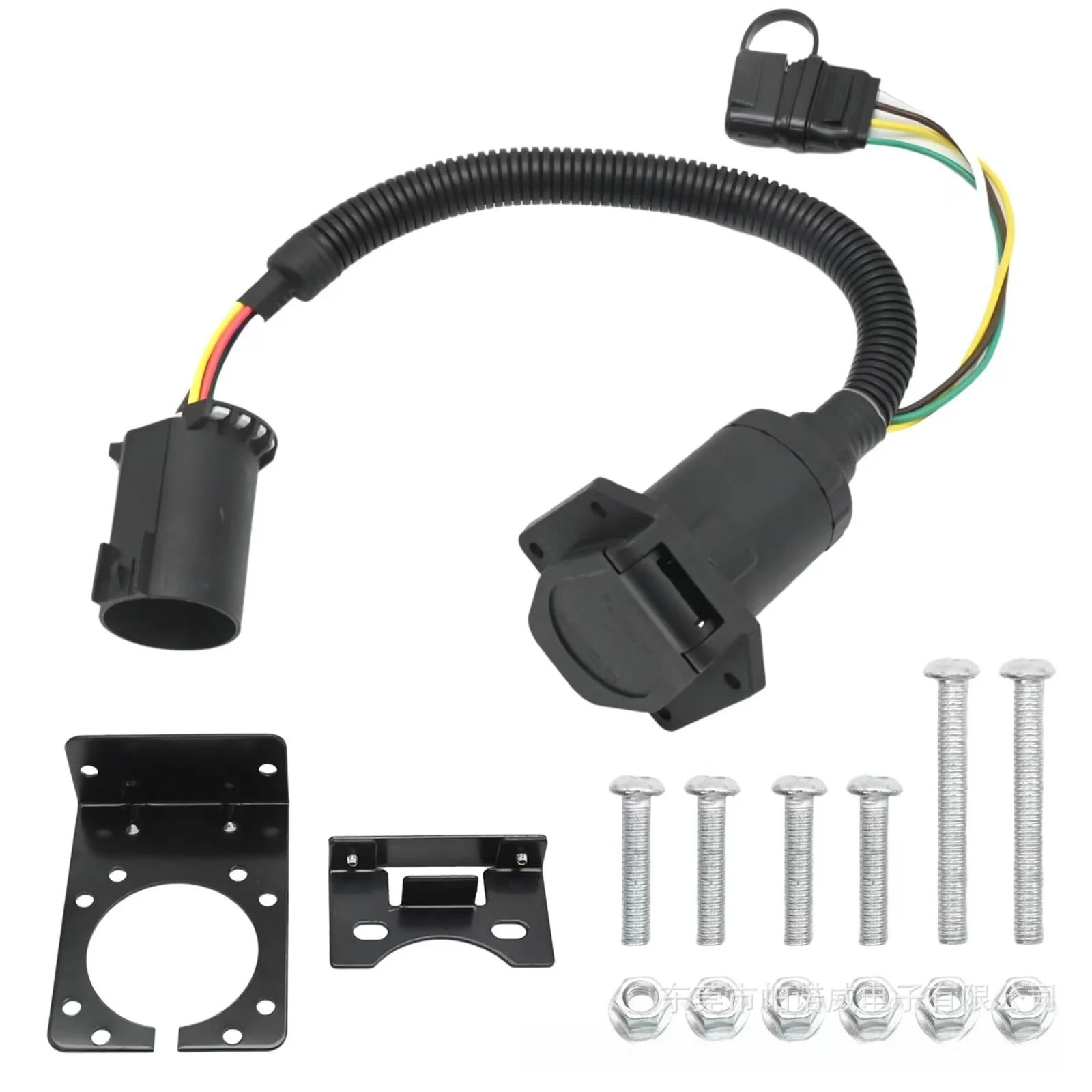 7 Way And 4 Way Flat Trailer Light Wiring Adapter With Dust Cover For FORD USCAR Socket RV Towing Harness