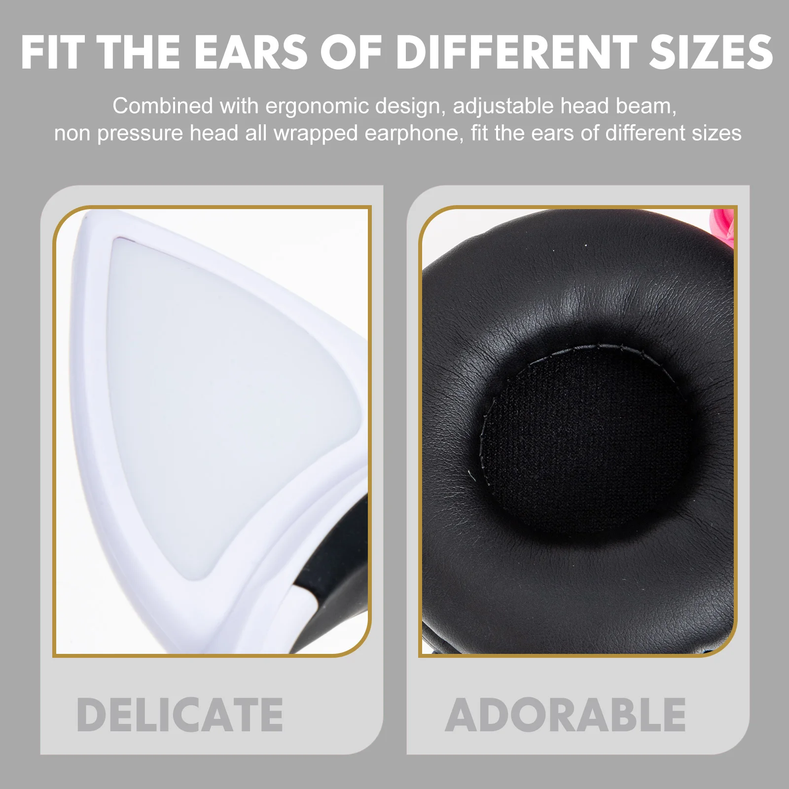 

Glowing Headphone Cat Ear Headset Adjustable Stereo Sound Cute Light Up Earphones For Cartoon